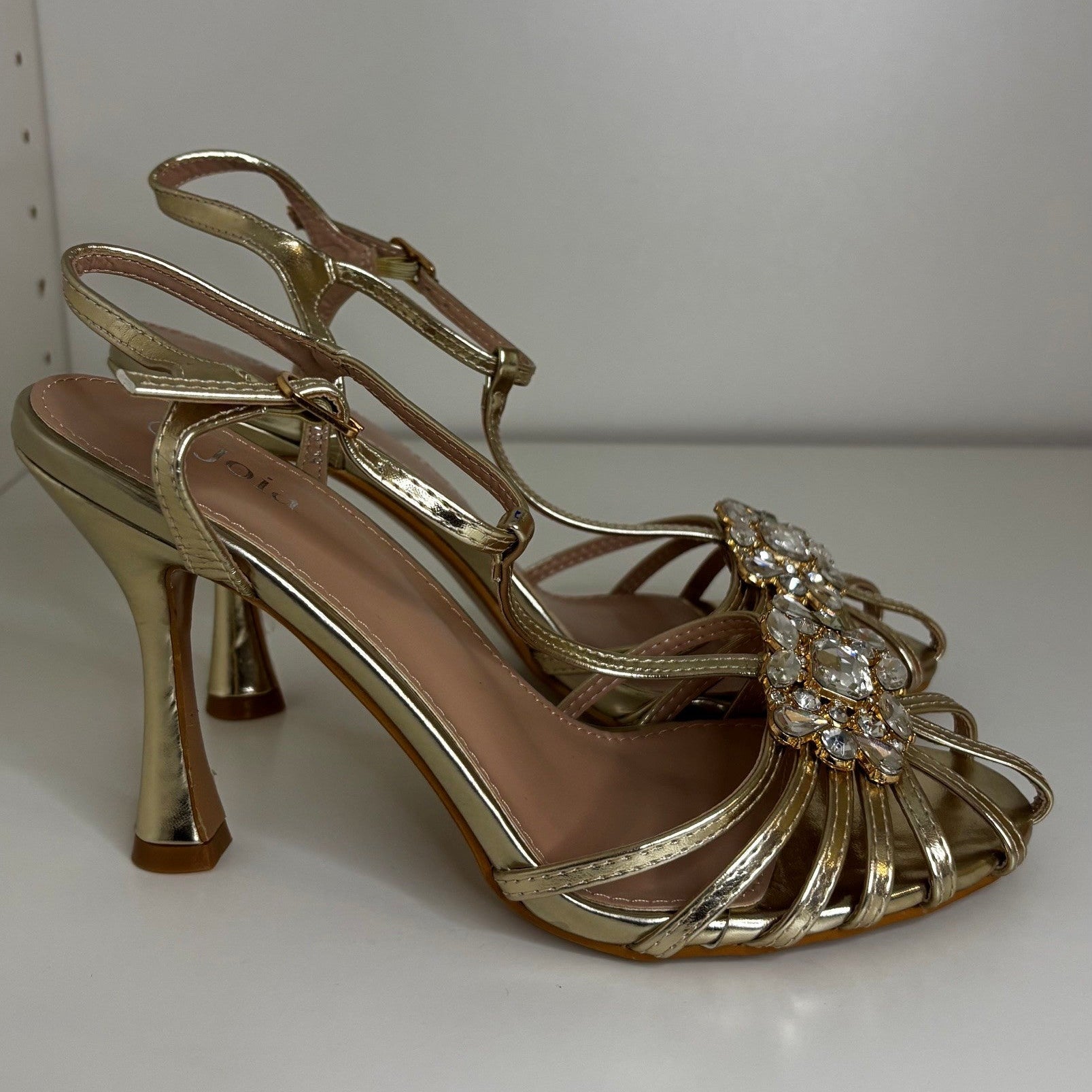 Gold Bloom Heels