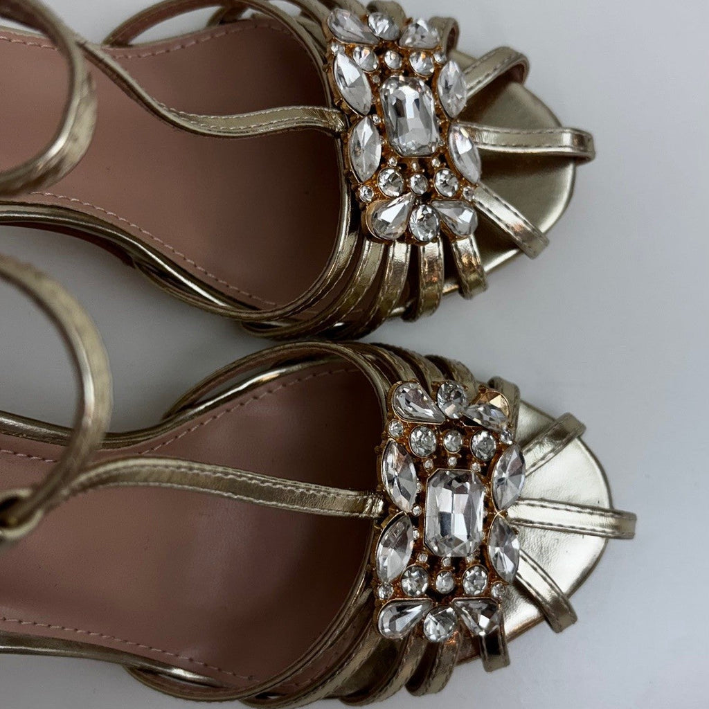 Gold Bloom Heels