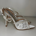 White Lace Pearl Pumps