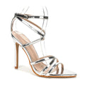 Silver Sandal with Criss-Cross Strap