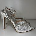 White Lace Stone Pumps